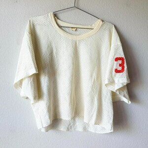 1970s Vintage Russell Athletic Made in USA Cropped Jersey Shirt Medium